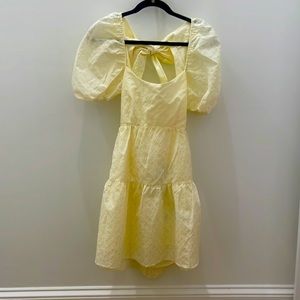 Bardot Lucy Tiered Mini Dress, yellow, XS